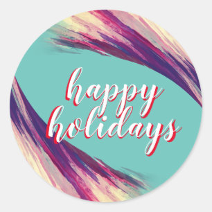 Pool Summer Holiday Burgundy Watercolor Splatter Classic Round Sticker