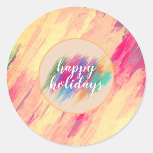 Pool Summer Holiday Burgundy Watercolor Splatter Classic Round Sticker