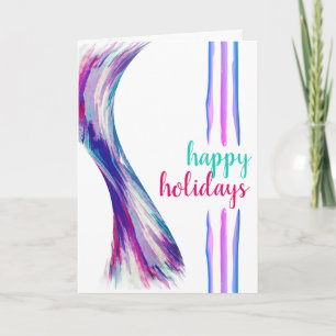 Pool Summer Holiday Purple Watercolor Splatter Card