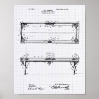 Pool Table 1902 Patent Art - Lined Peper