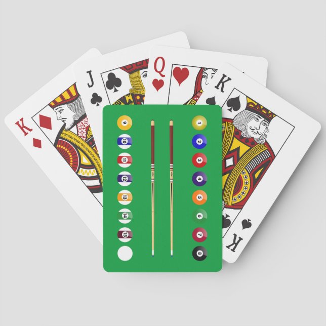 Pool Table and Balls Playing Cards (Back)
