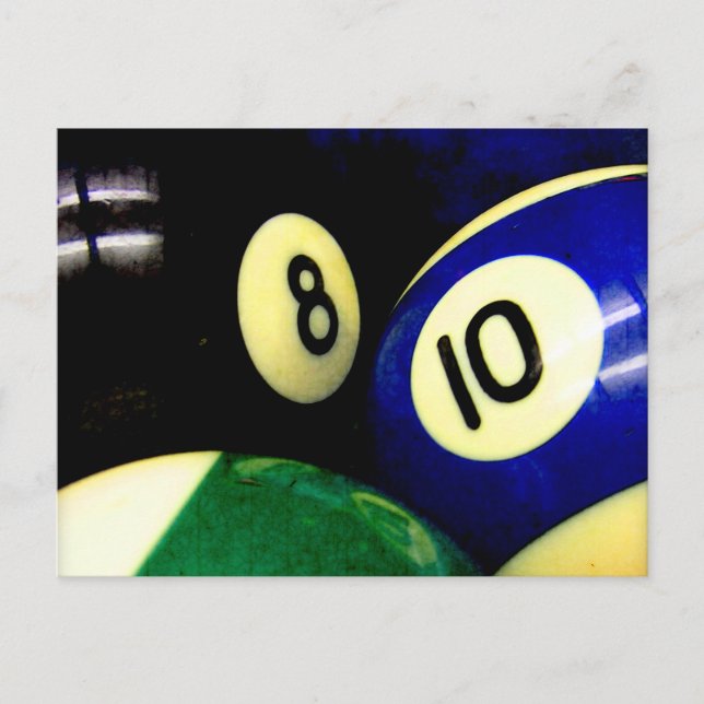 Pool Table Balls Grunge Style Postcard (Front)