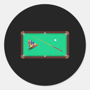 Pool Table - Cool Billiards T Shirt  Classic Round Sticker