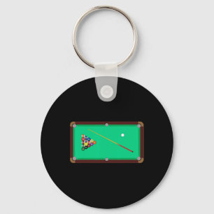 Pool Table - Cool Billiards T Shirt Keychain