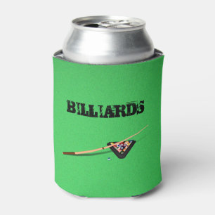 Pool Table Cue Stick and Balls Can Cooler