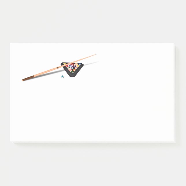 Pool Table Cue Stick and Balls Post-it Notes (Front)