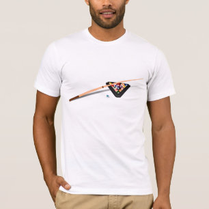 Pool Table Cue Stick and Balls T-Shirt