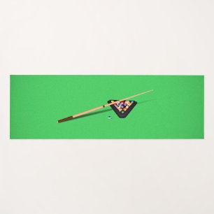 Pool Table Cue Stick and Balls Yoga Mat