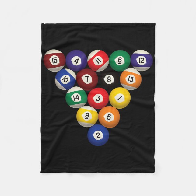 Pool Table Funny Pool Player Billiards Halloween C Fleece Blanket (Front)