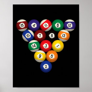 Pool Table Funny Pool Player Billiards Halloween C Poster