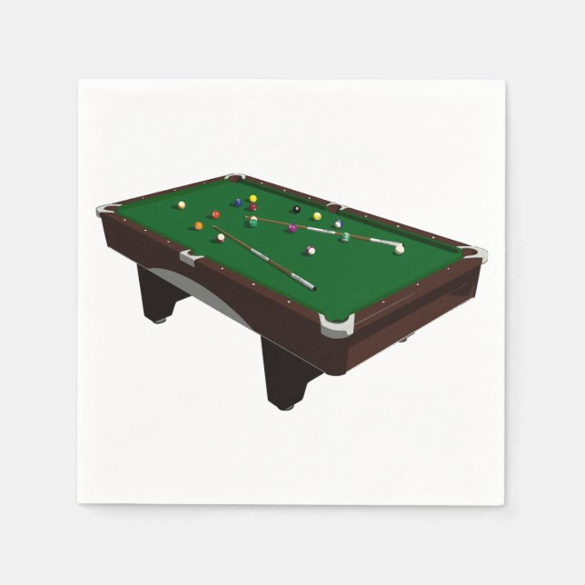 Pool Table Paper Napkins (Front)