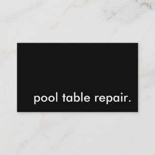 pool table repair. business card