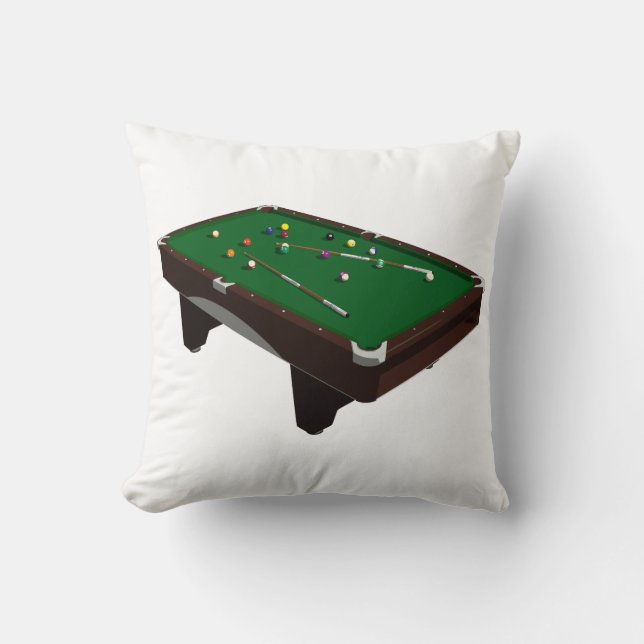 Pool Table Throw Pillow (Front)