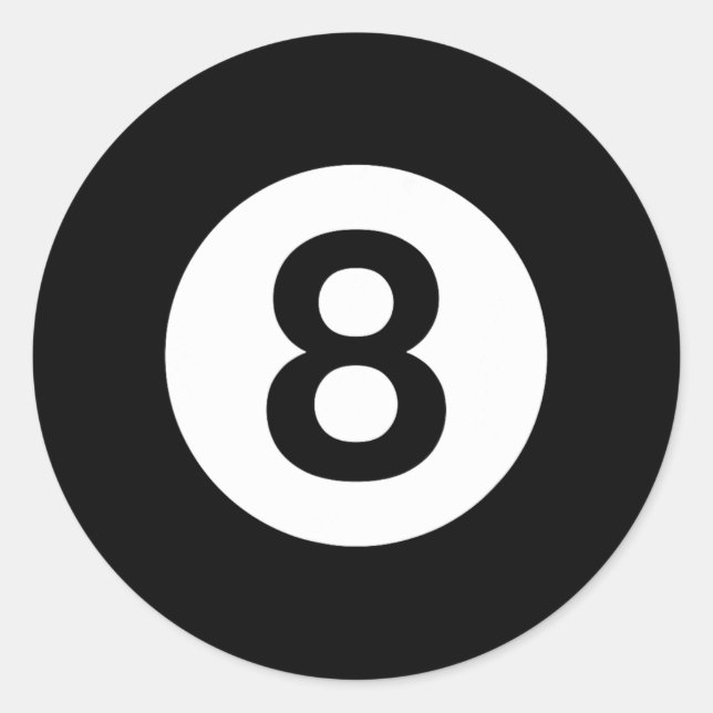 Pool Table With 8  Classic Round Sticker (Front)