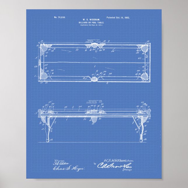 Pool Tableau 1902 Art des brevets - Plan directeur (Devant)