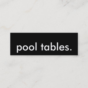 pool tables. mini business card