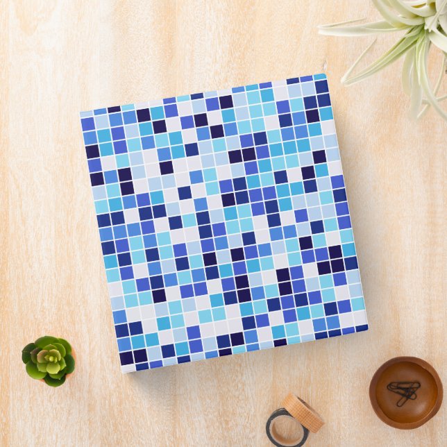 Pool Tiles, Blue Mosaic Tiles, Geometric Pattern Binder (In Situ)