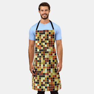 Pool Tiles, Brown Mosaic Tiles, Geometric Pattern Apron