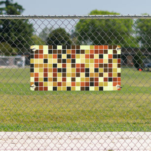 Pool Tiles, Brown Mosaic Tiles, Geometric Pattern Banner