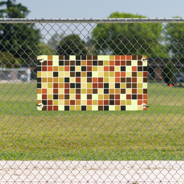 Pool Tiles, Brown Mosaic Tiles, Geometric Pattern Banner (Insitu)