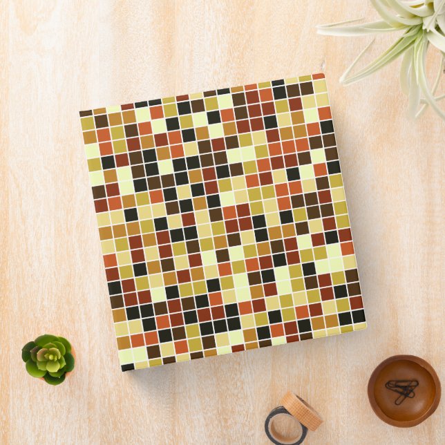 Pool Tiles, Brown Mosaic Tiles, Geometric Pattern Binder (In Situ)