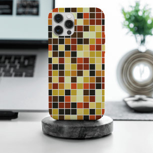 Pool Tiles, Brown Mosaic Tiles, Geometric Pattern iPhone 15 Pro Max Case
