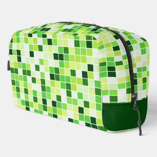 Pool Tiles, Green Mosaic Tiles, Geometric Pattern Dopp Kit