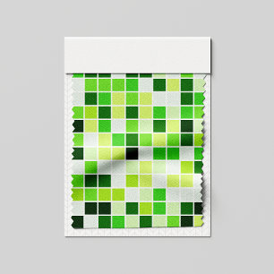 Pool Tiles, Green Mosaic Tiles, Geometric Pattern Fabric