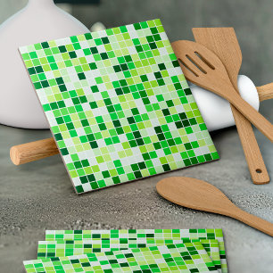 Pool Tiles, Green Mosaic Tiles, Geometric Pattern Tile