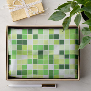 Pool Tiles, Green Mosaic Tiles, Geometric Pattern Tissue Paper