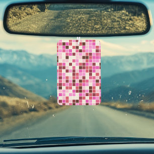 Pool Tiles, Pink Mosaic Tiles, Geometric Pattern Air Freshener