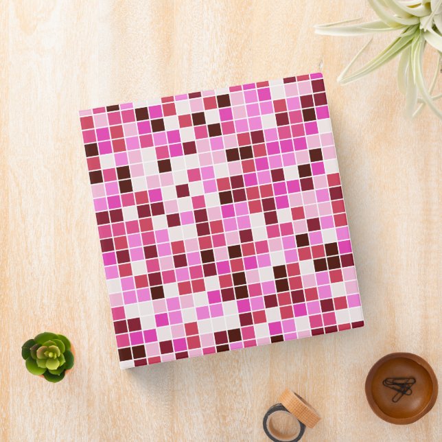 Pool Tiles, Pink Mosaic Tiles, Geometric Pattern Binder (In Situ)