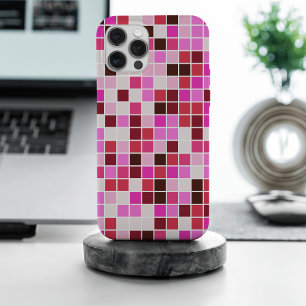 Pool Tiles, Pink Mosaic Tiles, Geometric Pattern iPhone 15 Pro Max Case