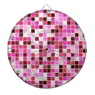 Pool Tiles, Pink Mosaic Tiles, Geometric Pattern Dartboard