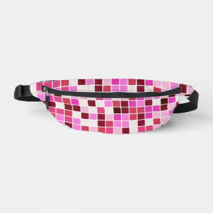 Pool Tiles, Pink Mosaic Tiles, Geometric Pattern Fanny Pack