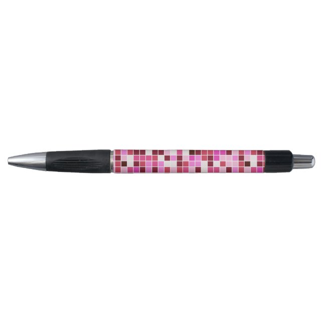 Pool Tiles, Pink Mosaic Tiles, Geometric Pattern Pen (Front)
