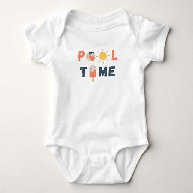 pool time. Baby Bodysuits & One-Piece (Front)