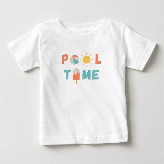 pool time. Baby Tops & T-Shirts (Front)