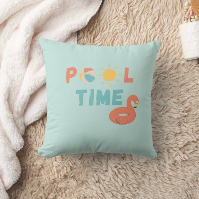 pool time. Throw Pillow (Blanket)