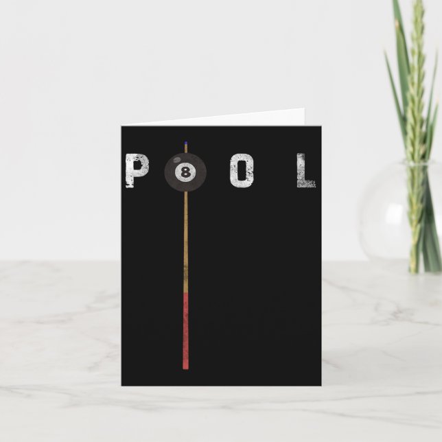 Pool Vintage Billiards Pool Player Funny Billiards Card (Front)