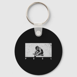 Pool Vintage Billiards Pool Player Funny Billiards Keychain