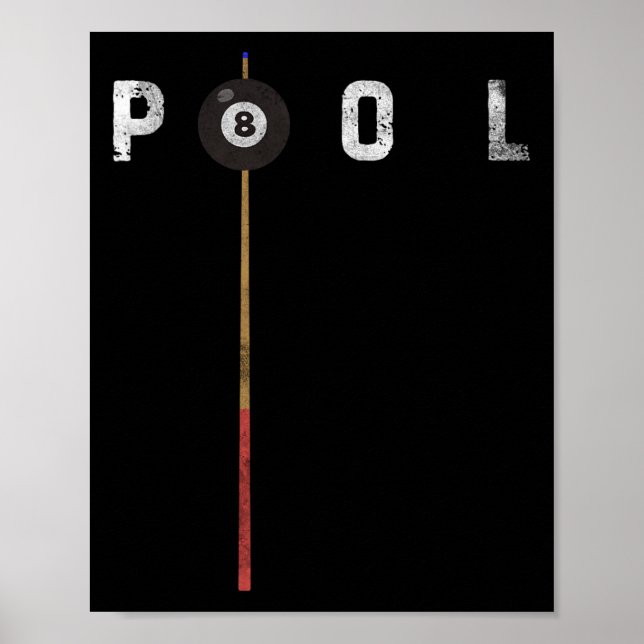 Pool Vintage Billiards Pool Player Funny Billiards Poster (Front)