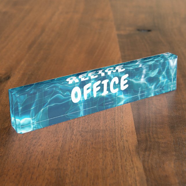 Pool Water Background Acrylic Name Plate (Side)