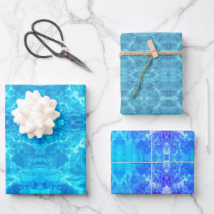 Pool Water Fun   Blue   Filters   Mirror Tiling   Wrapping Paper Sheet