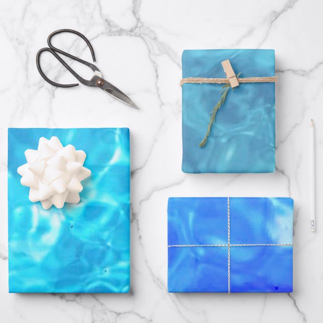 Pool Water Fun | Blue | Filters | Wrapping Paper Sheet (Front)