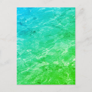 Pool Water Patterns Neon Green Art Abstract Trendy Postcard