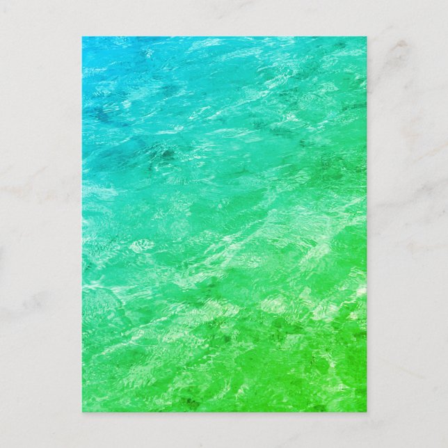 Pool Water Patterns Neon Green Art Abstract Trendy Postcard (Front)