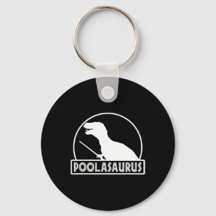 Poolasaurus Billiard Player Dinosaur Snooker Eight Keychain