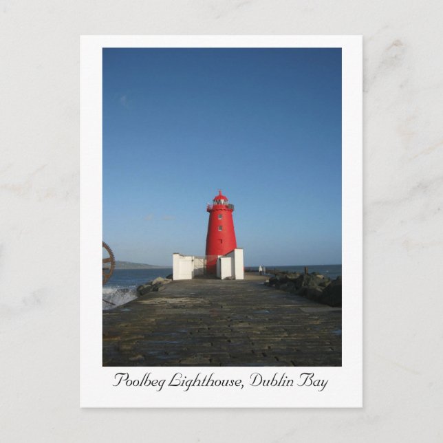 Poolbeg Lighthouse, Dublin Bay Postcard (Front)