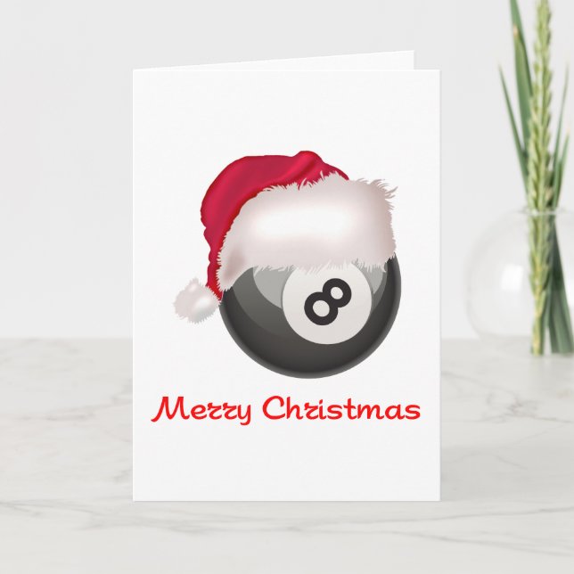 PoolChick Merry Christmas Santaball Holiday Card (Front)